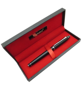 Signator® T444 Mat Siyah Krom Roller Kalem  İsme Özel Kalem  Hediyelik Kalem (Karışık)