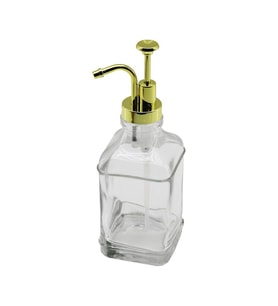 KARE CAM ŞİŞE - ŞEFFAF SIVI SABUNLUK 500ML POMPA - MUSLUK AYRIK MODEL BAŞLI (5343)