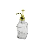 KARE CAM ŞİŞE - ŞEFFAF SIVI SABUNLUK 500ML POMPA - MUSLUK AYRIK MODEL BAŞLI (5343)