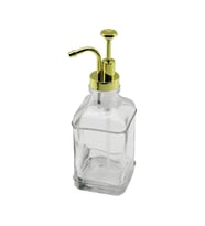 KARE CAM ŞİŞE - ŞEFFAF SIVI SABUNLUK 500ML POMPA - MUSLUK AYRIK MODEL BAŞLI (5343)