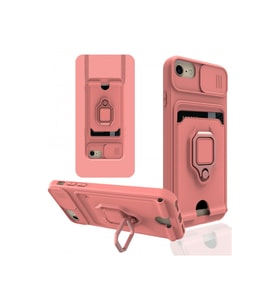 Iphone 6 Kılıf Zuma Kartvizitli Yüzüklü Silikon - Pembe
