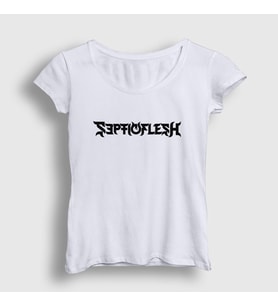 Presmono Kadın Beyaz Logo V2 Septicflesh T-Shirt 172738tt (Beyaz)