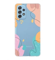 Samsung Galaxy A72 Uyumlu Kapak Karışık Renkler Tasarımlı Şeffaf Silikon Kılıf