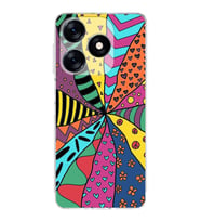 PrintiFy Tecno Spark 10C ile Uyumlu Retro Color 4  Kamera Korumalı Şeffaf  Kılıf