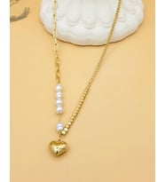 Heartline Gold Çelik İncili Kolye