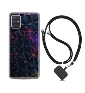 Samsung a71 A72 A73 A7 A9 2018 C7 C9 Kılıf Boyun Askılı Silikon Renkli Prizmalar 1783