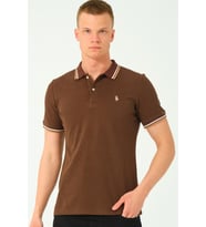T8594 DEWBERRY ERKEK T-SHIRT-KAHVE-2