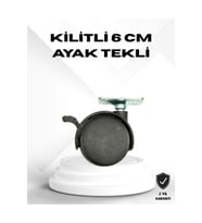 6 cm Kilitli Tekli Döner Tekerlek Masa Ayağı