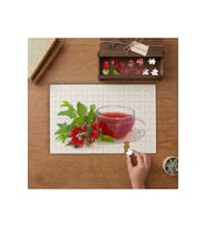 Kuşburnu Çayı - Bitki Çayı Tasarımı 240 parça Ahşap Puzzle Ahşap Kutuda MP01710