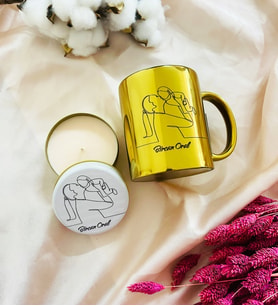 Kişiye Özel Çizgi Anne Tasarımlı Kokulu Mum Ve Gold Kupa Set (Kız)
