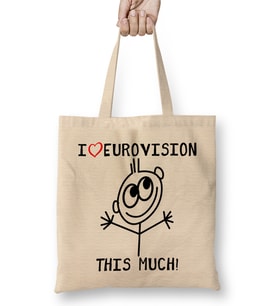 I Love Eurovision This Much Bez Çanta Uzun Saplı