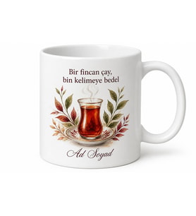 Yöresel Çay Keyfi Baskılı Kişiye Özel Kupa Bardak Hediye