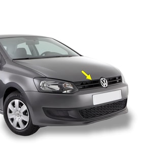 VW Polo 2010-2014 Ön Panjur Kromsuz Siyah Tip 6R0853651B