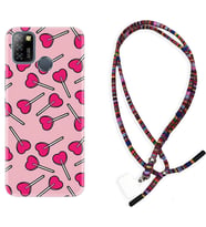 INFINIX Smart 4 5 6 Zero 8 S5 Pro Kılıf Boyun Asklı Rasta Silikon Heart Lollipop 1414