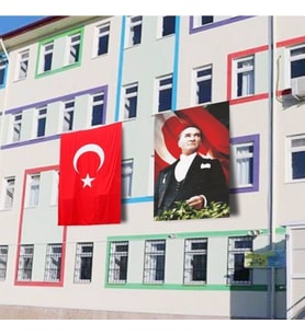 Atatürk Posteri ve Türk Bayrağı Raşel Kumaş 150x225 cm -5