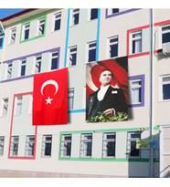 Atatürk Posteri ve Türk Bayrağı Raşel Kumaş 150x225 cm -5