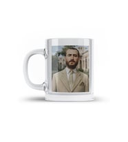 Qazi Muhammed Resimli şeffaf Camlı Kupa Bardak - Qazi Muhammed Tasarımlı CAM Bardağı (Beyaz)