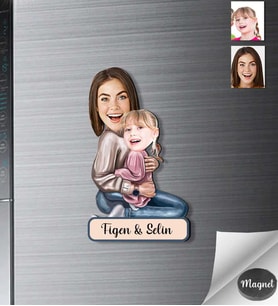 Kişiye Özel Anneler Günü Ahşap Magnet -4