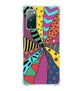 PrintiFy Samsung Galaxy S20 FE Uyumlu Retro Color 4 Baskılı Şeffaf Köşe Korumalı Antişok Kılıf