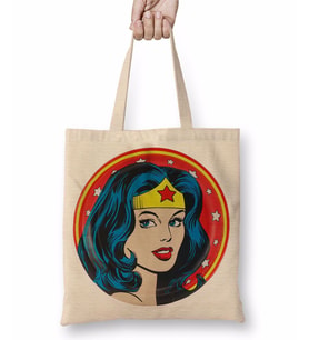 Wonder Woman Batman Superman Bez Çanta Uzun Saplı