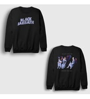 Presmono Unisex Siyah Hh V2 Black Sabbath Sırt Baskılı Sweatshirt 516981tt