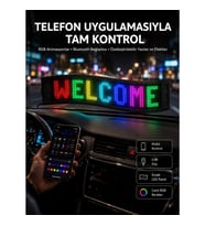 Mey İthalat® Matrix Led Cama Yapışan Telefon Kontrollü Panel Dijital Ekran Kumandalı