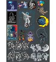 Astronot ve Uzay Sticker Set 5 20 Parça Telefon, Tablet, Defter, Laptop Sticker