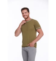 Hatemoğlu Yeşil Slim Fit Basic Triko Bisiklet Yaka Tişört