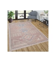Rovigo Home Dijital Baskı Yıkanabilir Kaymaz Taban Salon Halısı RVG0606 (Pembe)