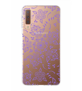 Samsung Galaxy A7 (2018)  Kapak Nostalji Desen Tasarımlı Şeffaf Silikon Kılıf
