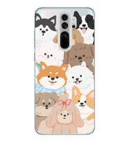 Redmi Note 8 Pro Uyumlu Sevimli Köpekler Tasarımlı Şeffaf Telefon Kılıfı