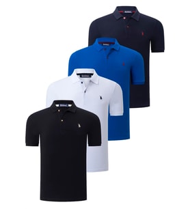DÖRTLÜ SET T8561 DEWBERRY ERKEK T-SHIRT-SİYAH-BEYAZ-LACİVERT-SAKS (Karışık)