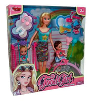 Kutulu 29 cm 2 Çocuklu Parkta Bebek (Çok Renkli)