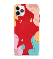 PrintiFy Apple iPhone 11 Pro Uyumlu Lansman Kılıf Karışık Renkler Tasarımlı İçi Kadife Kapak (Kırmızı)