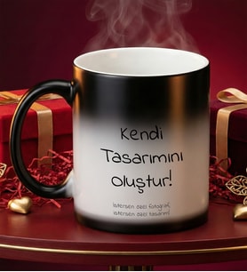 Kişiye Özel Fotoğraflı Özel Tasarım Sihirli Kupa Bardak, Sevgiliye Hediye, Yılbaşı Hediyesi, Arkadaşa Hediye