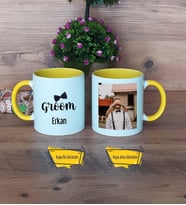 Groom Kupa Bardak Sarı Fotoğraflı