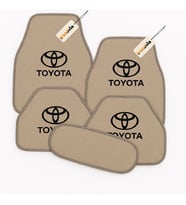 Toyota Logolu 5’li Oto Halı Paspas Takımı – Araca Uyumlu, Estetik ve Konforlu Kullanım (Bej)