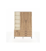Arges Gardrop 5 Raflı 4 Çekmeceli Tek Askılı 132x30x195 Aytaşı-Çam