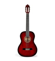 Valencia VC104TRDS Klasik Gitar 4/4 (Kırmızı Sunburst)  Sap Çelikli - Canlı Renk - Başlangıç