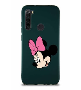 Xiaomi Redmi Note 8 Soft Premier Kapak Minnie Mouse-B Tasarımlı Silikon Kılıf - Yeşil (Şeffaf)