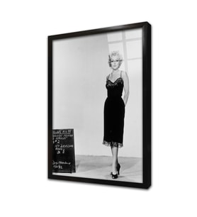 Siyah Beyaz Marilyn Monroe Çerçeveli Cam Tablo