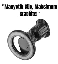 Manyetik Araç İçi Telefon Tutucu - 360° Döner Başlık, Güçlü Manyetik Çekim, Sarsıntısız Sabitleme