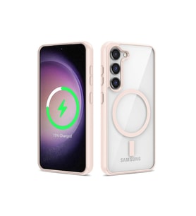 Samsung Galaxy S23 Plus Uyumlu Kılıf M-safe Wireless Şarj Özellikli Silikon Zore Ege Kapak (Pembe)