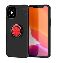 Apple İphone 12 Mini Kılıf Range Yüzüklü Silikon - Siyah-kırmızı