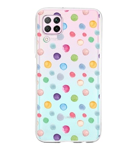 PrintiFy Huawei P40 Lite ile Uyumlu 1mm Slim Fit Water Color 6 Baskılı Şeffaf  Kılıf