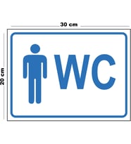 Metal Erkek Wc 20cm x 30cm A4 Büyüklüğünde Uyarı Levhası Yönlendirme Tabelası
