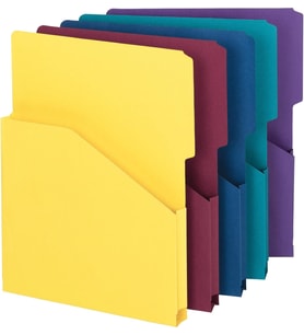 Organize Yukarı Genişleyen Slash Ceket, 2/5 Kesim Tab, 1 "Genişletme, Mektup Boyutu, Çeşitli Renkler, Paket başına 5 (75445)
