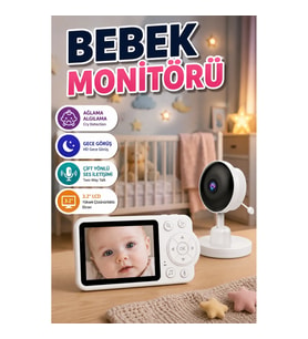 HD Gece Görüşlü Cry Detection Bebek Monitörü 2.8 İnç Ekran İki Yönlü Ses ve Sıcaklık Takibi