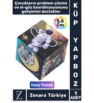 Eğitici Problem Çözme El Göz Koordinasyonu Geliştirici Eğlenceli Uzay Temalı Çocuk KÜP YAPBOZ