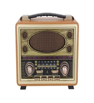 M-2027BT Gerçek Ahşap Eskitme Kaplama Radyo Fm Am Sw USB Tf Aux Destekli Bluetooth Hoparlör